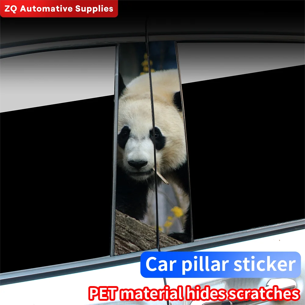 

Panda Car Stickers Auto B Pillar Waterproof Funny Decoration Cover Scratches Sunscreen Car Doors Pillar Animals Vinyl Decals