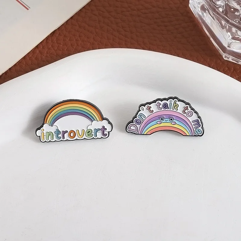 الحلو الكرتون لطيف قوس قزح المينا دبابيس لحقيبة الظهر لا تايك لي قوس قزح دبابيس شارات هدايا للأصدقاء #5