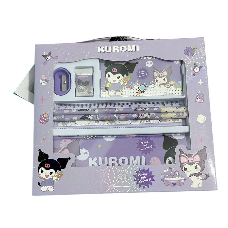 Cartoon Sanrio Kulomi Yugui Dog Stationery Set Student Stationery Gift Box School Supplies Ruler Pencil Pencil Box Accessories