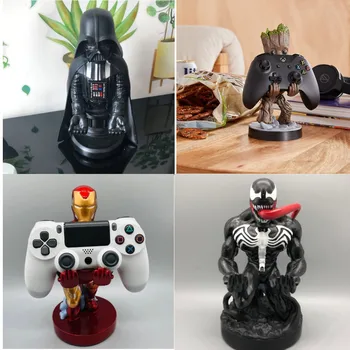 Avengers Groot Tree Man Iron Man Spiderman Anime Figure Q Version Mobile Phone Holder Pvc Statue Model Doll Collection Gifts