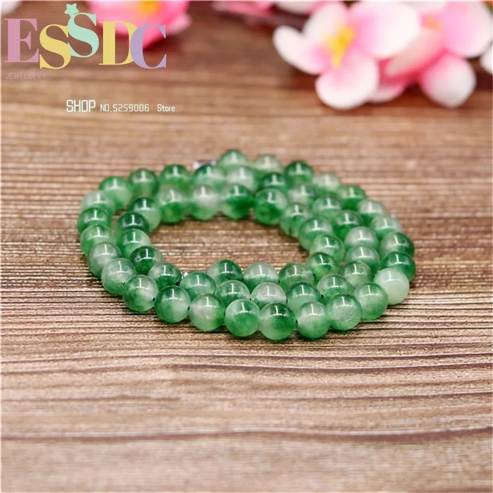 Genuine Natural Green 8mm Jade Beads Necklace Jadeite Jewelry Fashion Charm Accessories Lucky Amulet Gifts for Women Her Men