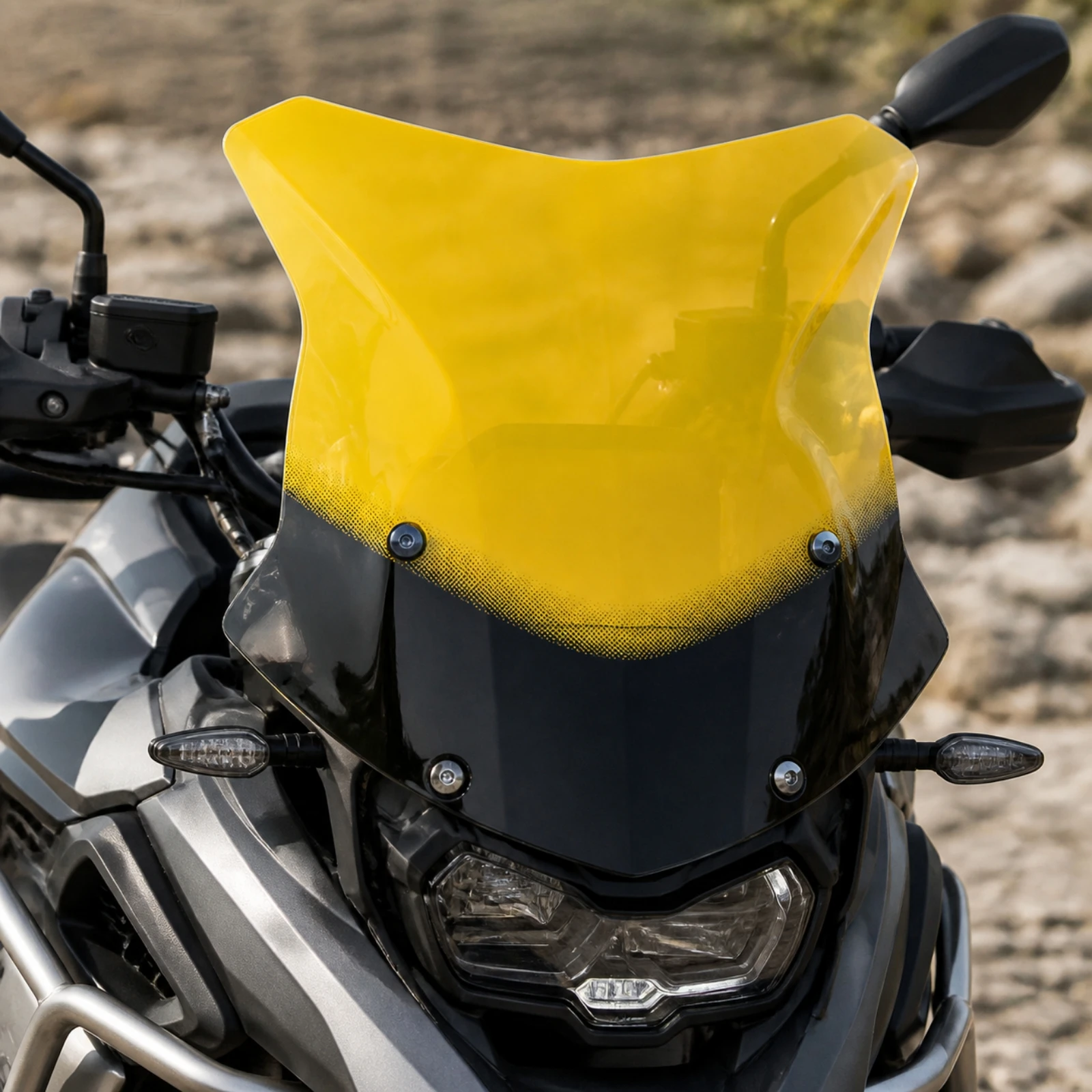 BMW-Compatible GS Motorcycle Windshield Easy to Install Motorcycle Windscreen with Mounting Holes Aerodynamic Contoured