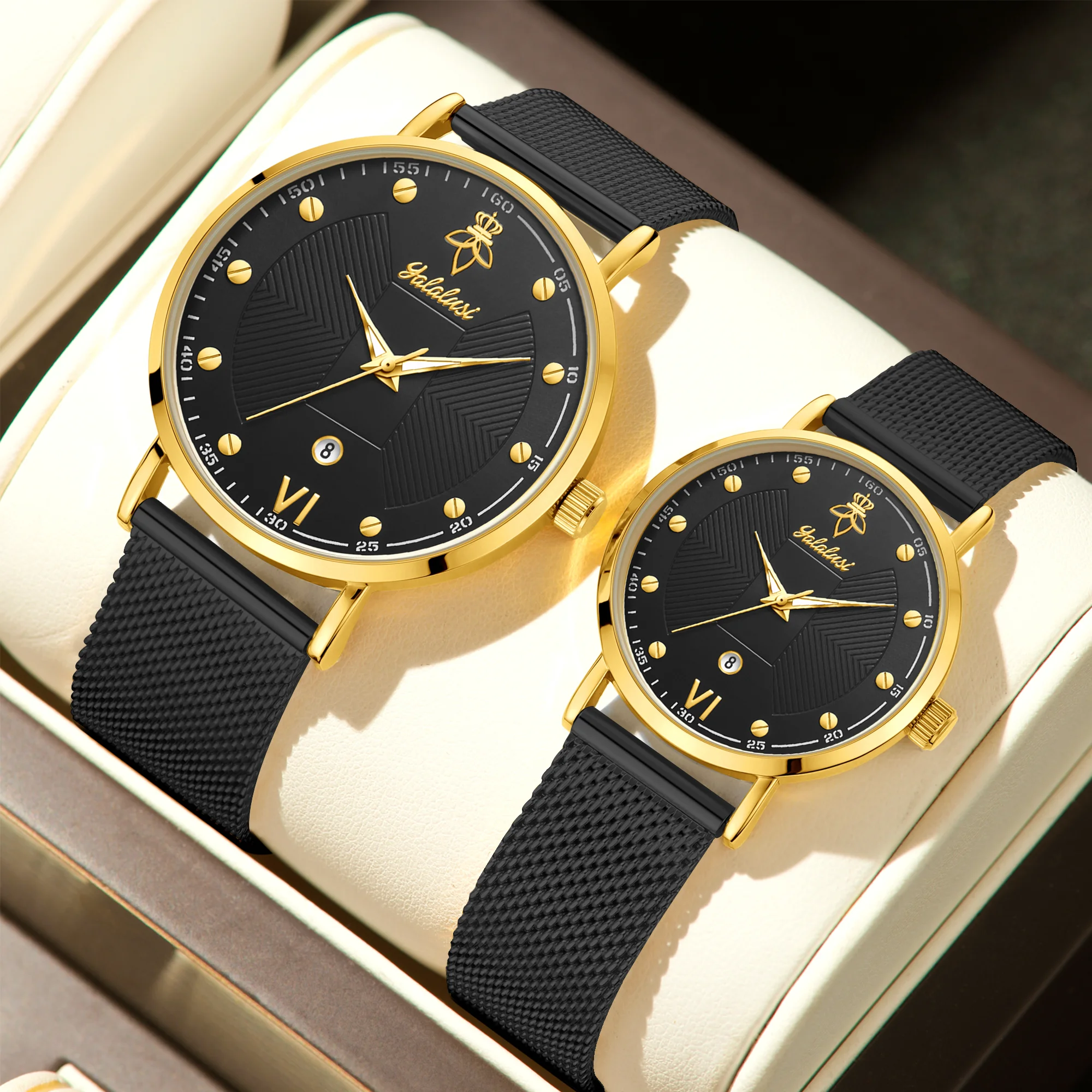 YaLaLuSi Stylish Large-Dial Watches for Men and Women: Minimalist Quartz Couple’s Watches for the Workplace Reloj