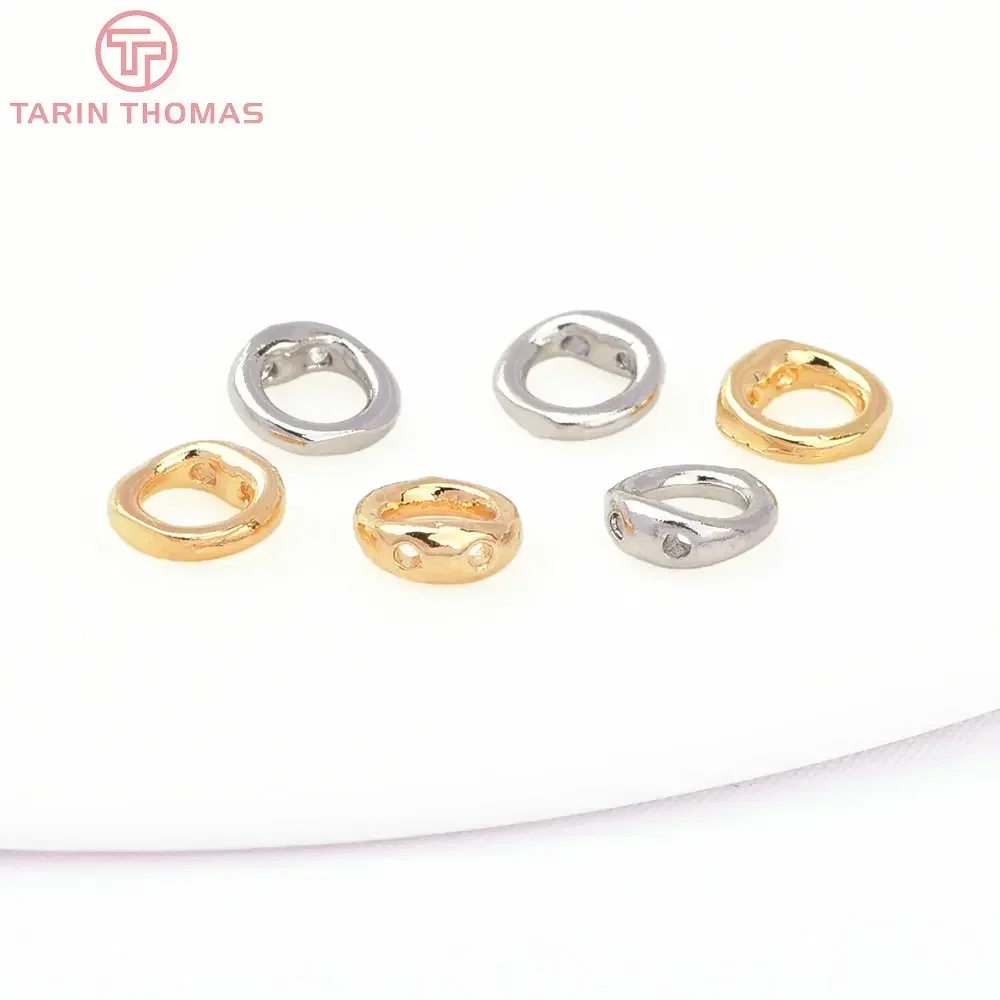 (8517) 5MM 7MM 24K Gold Color Brass Round Closed Rings with Holes High Quality DIY Jewelry Making Findings Accessories