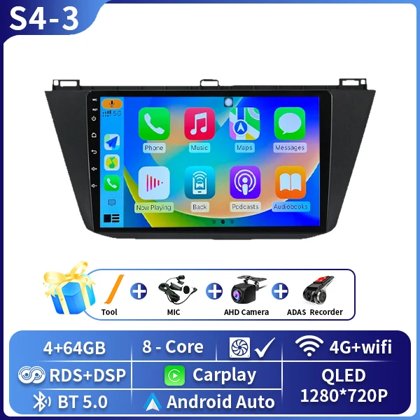 Android 16 Carplay Auto Radio Voor Volkswagen Tiguan 2 Mk 2016 2017 2018 2019 Multimedia Video Player Navigatie GPS stereo