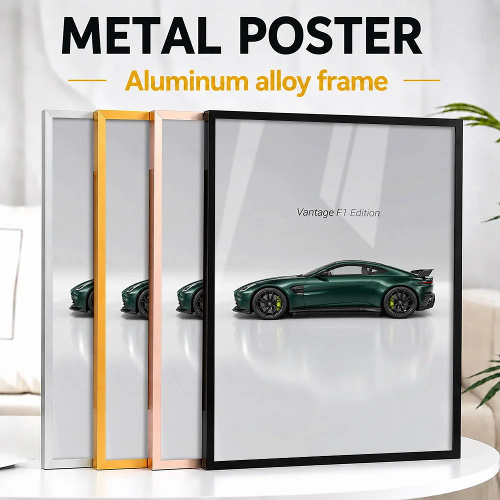 British Vantage F1 Edition Racing Green Sports Car Framed Metal Poster Personalized Motorsport Heritage Wall Art For Home Office