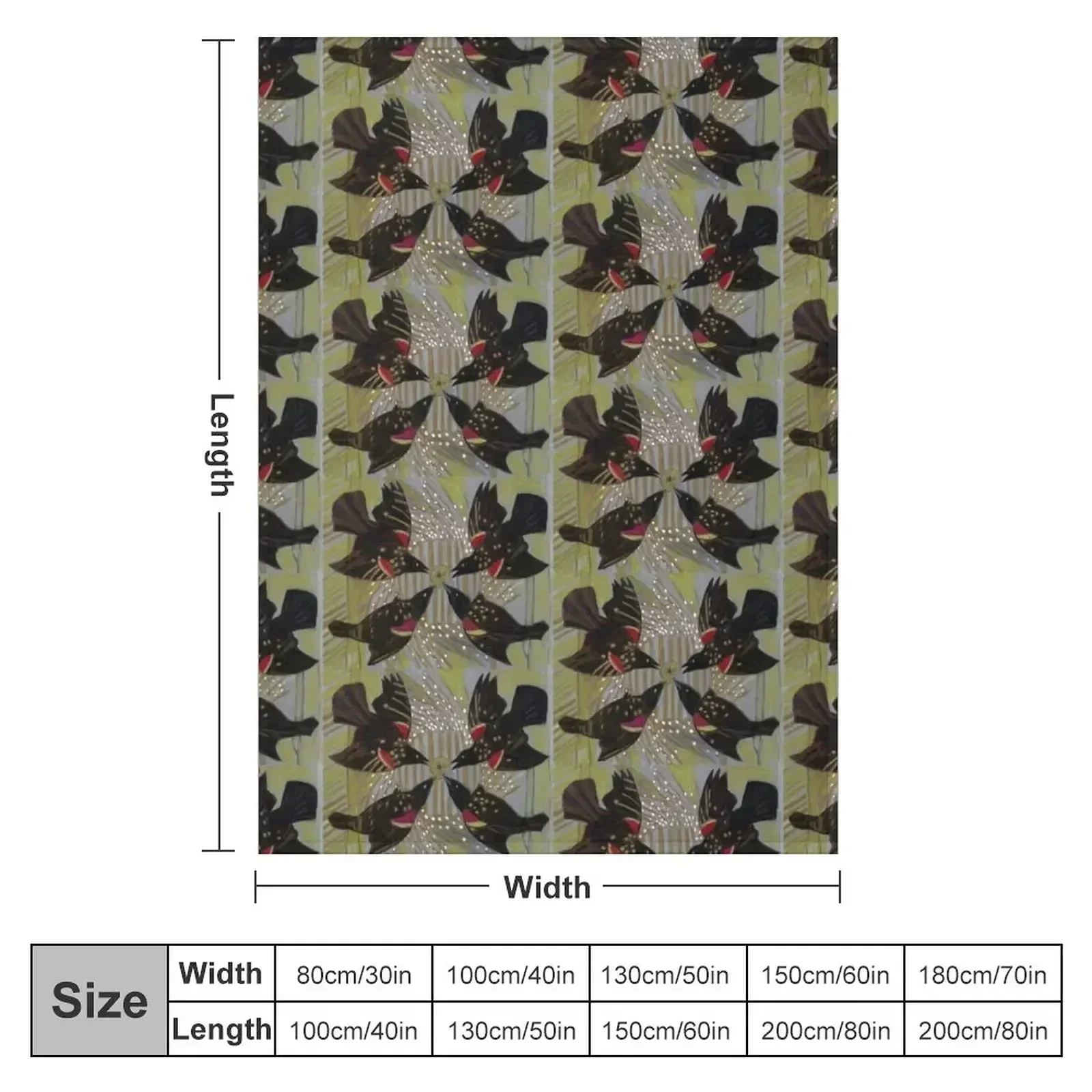 Four Calling Birds Throw Blanket couch cozy soft plush fuzzy picnic outdoor blanket
