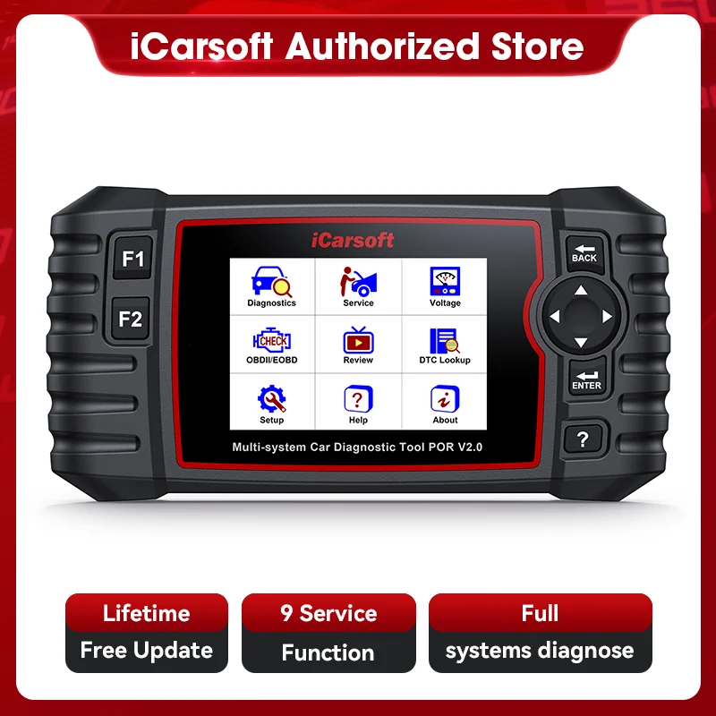 

iCarsoft POR V2.0 Универсальный инструмент сканирования системы для считывателя кодов Porsche с сбросом масла SAS EPB BMS ETC DP BLD INJ Services Батарейный регистр