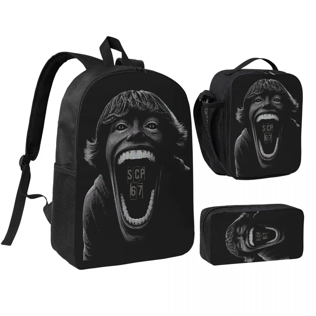 3pecs/set Six Seven 6 7 Meme Design 67 Backpack for Student Canvas Bags Lunch bag Pencil Case