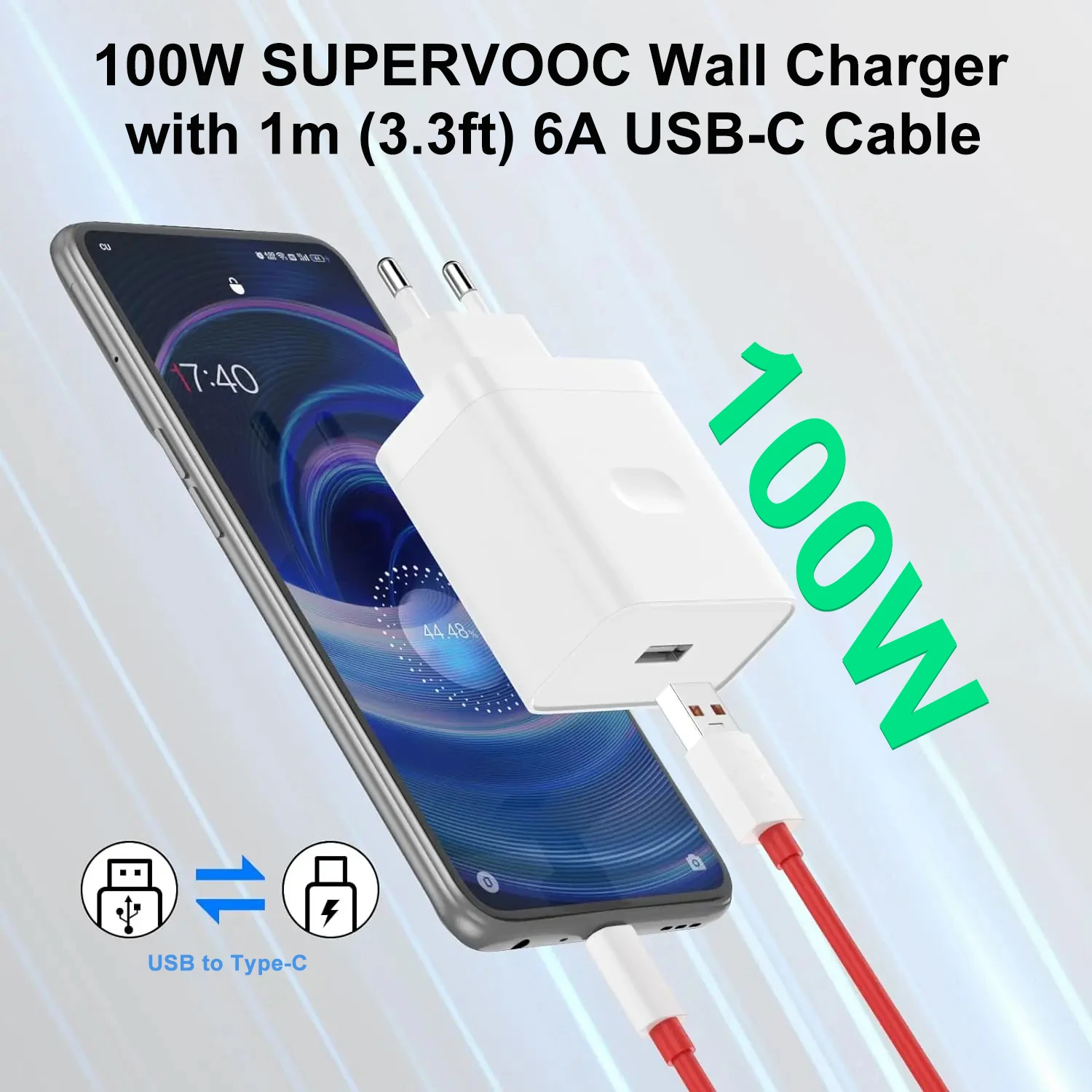 Original 100W For OnePlus Fast Wall Charger For OnePlus 11 12 13 13R 13S Nord 4 OPPO 2M USB Type C Cable SuperVOOC Phone Adapter