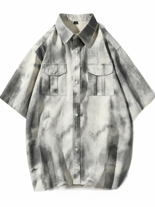 

Мужская повседневная рубашка с коротким рукавом свободного кроя из дышащего полиэстера для лета, модный бренд JXAETE, оригинальный дизайн.