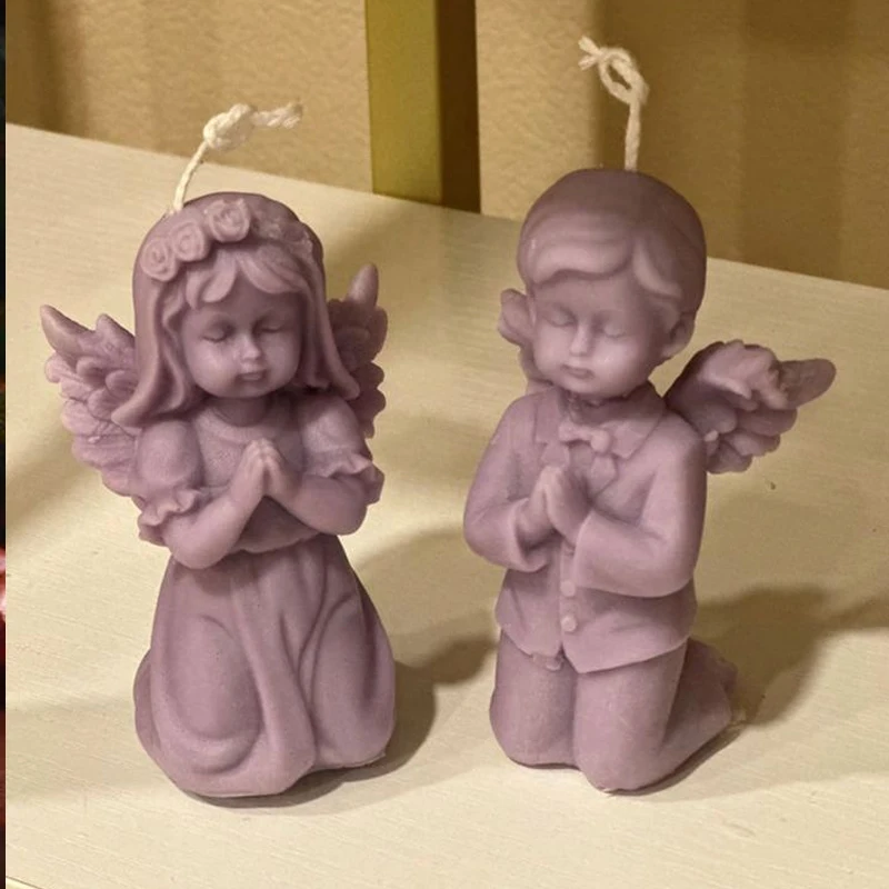 

Крылатый ангел, силиконовая форма для свечей, сделай сам, для мальчиков и девочек, мыло, смола, гипс, инструмент для изготовления человеческого шоколада, форма для выпечки торта, декор стола, подарок