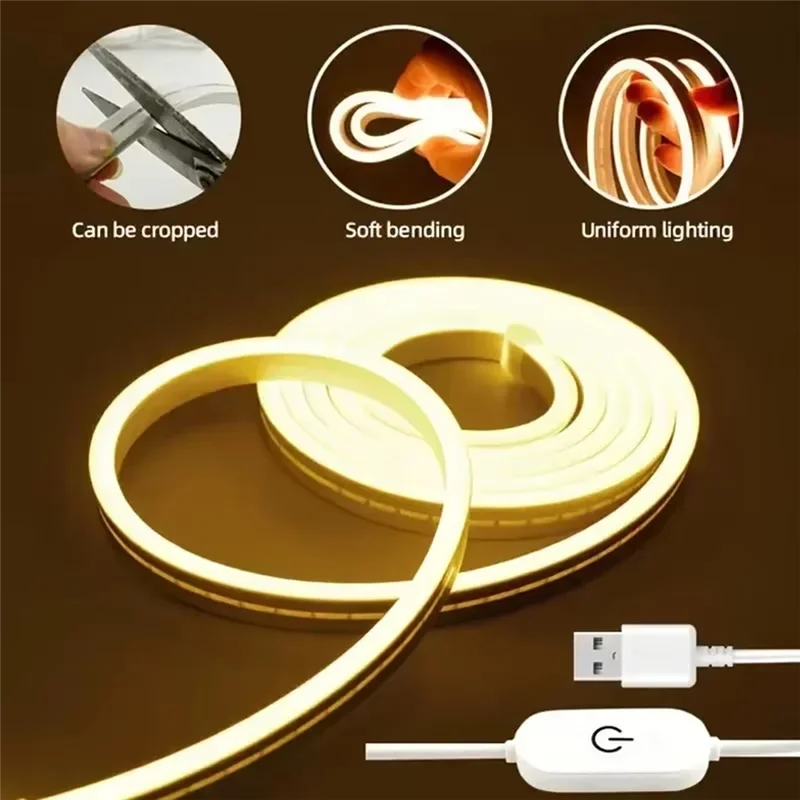 AK25-2M USB 5V Smart Neon Streifen Lichter Touch Sensor Dimmbare LED Lampe Wasserdichte Flexible Licht Für Home Zimmer Küche decor