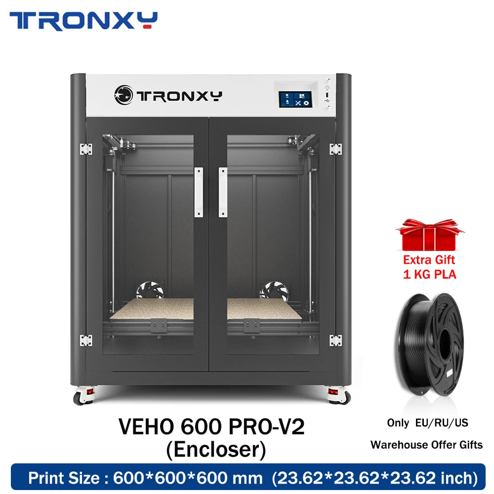 VEHO 600 PRO V2 FDM 3D Printer Kit Dual-axis Guide Rail Direct Drive 3d Printer Klipper Firmware 600*600*600mm With Encloser