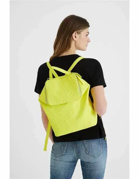 Foreign Trade Spain D Fashion Yellow Backpack with Simple Letter Printing, New Special Offer