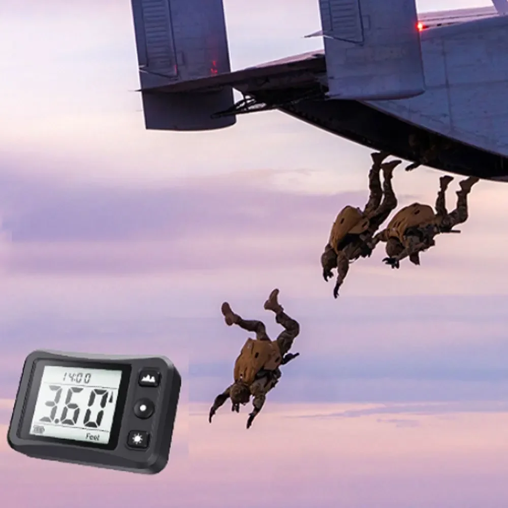 Skydiving altimeter digital altimeter automatically calibrates ground altitude based on local altitude
