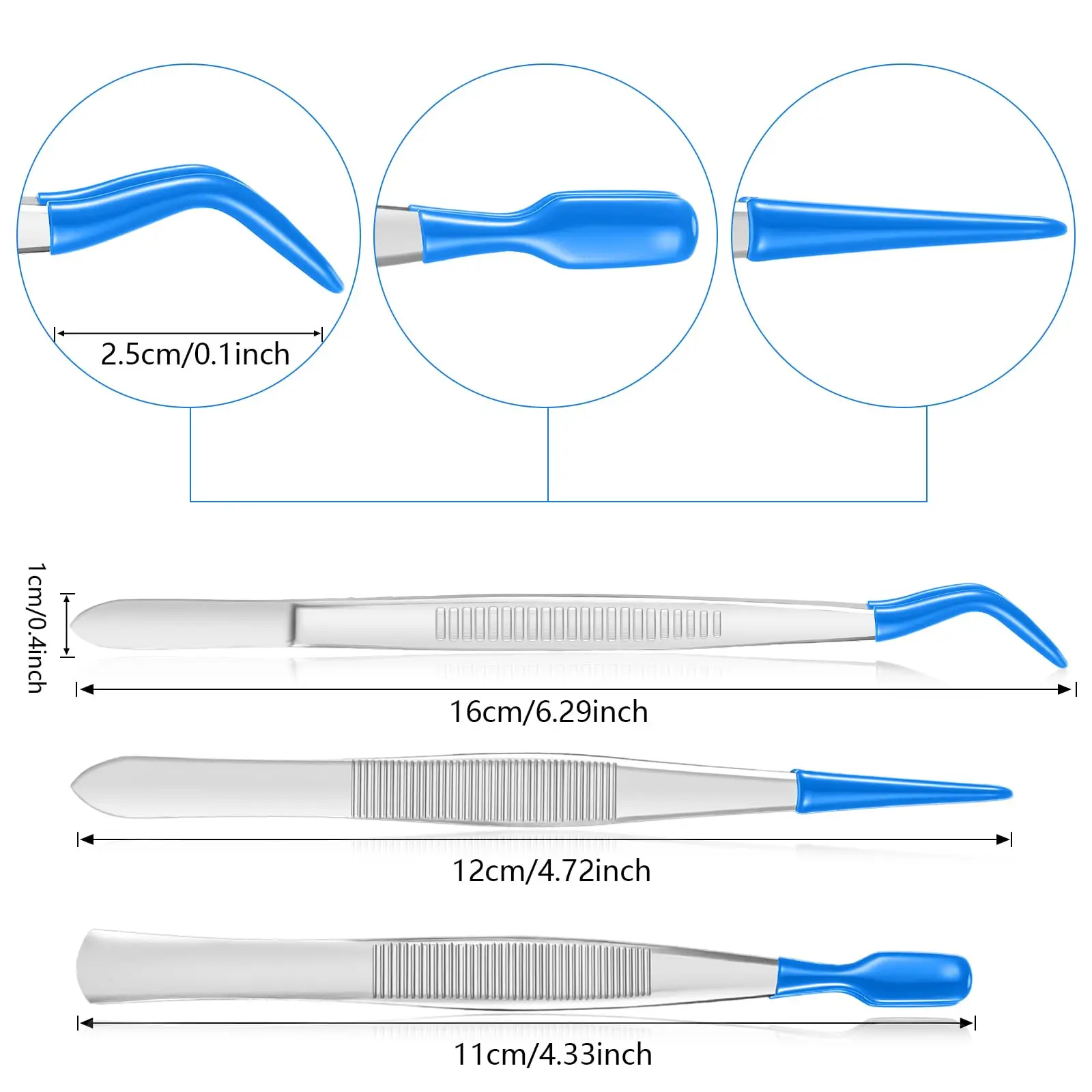 1/3/4 Pieces Tweezers with Rubber Tips Tweezers PVC Coated Tweezers Set, Rubber Straight Tip Tweezers Rubber Flat Tip Tweezer