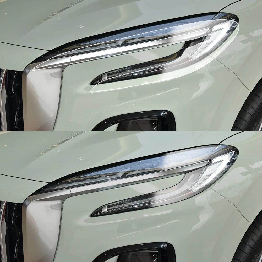 For HONGQI HS3 2025-2026 High-Gloss Smoke Black TPU Headlight Protective Film Pre-Cut PPF Anti-Scratch Vinyl Wrap Film Kit