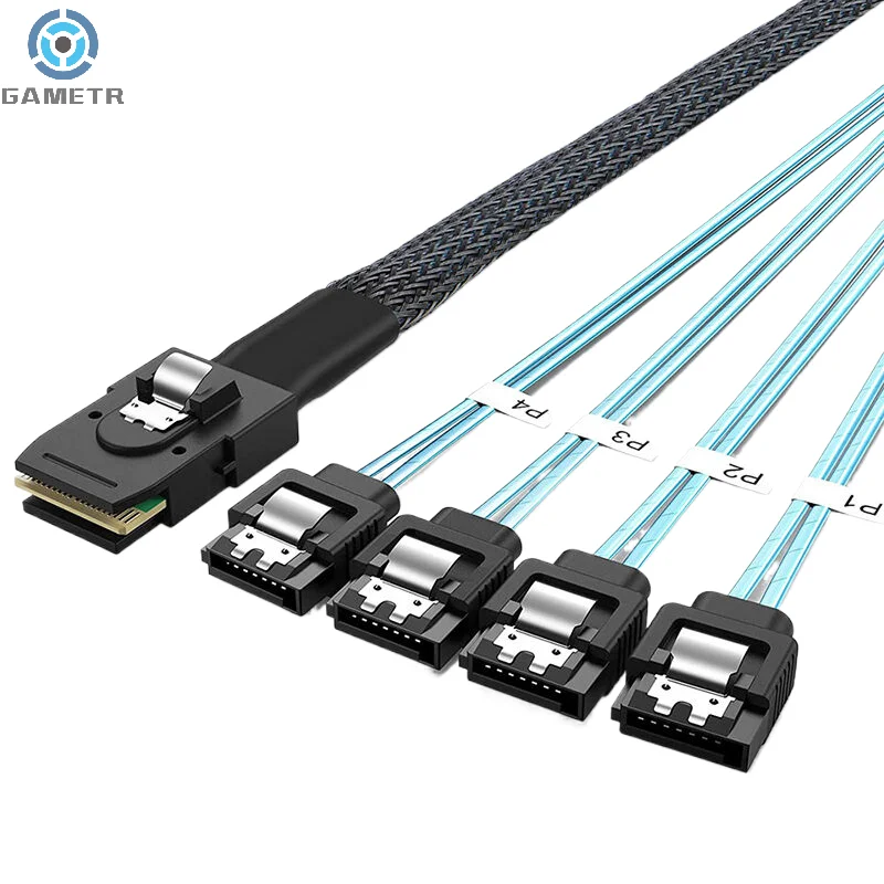 Кабель SAS SATA Mini-SAS SFF-8087 к 4 SATA Cable 7Pin Cable 12Gbps