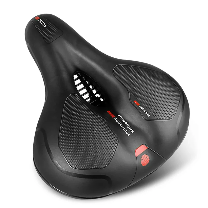 

Shock Absorbing Hollow Bike Saddle, MTB Bicycle Seat, Reflective Breathable, Rainproof, Road and Mountain Cycling Accessory