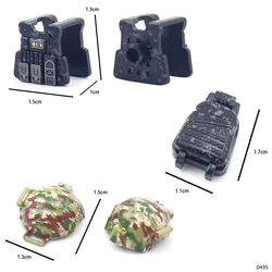 SWAT Military Special Forces camouflage Helmet Vest Soldier Army Mini Action Figures Team Set Parts Building Blocks Bricks Toys