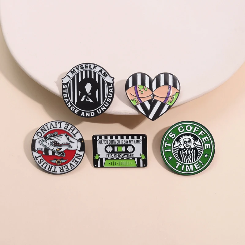 洋服用ゴシックエナメルピン,カスタムブローチ,ラペルバッジ,ハロウィンパンクジュエリー,レトロピン80 90,卸売り,5ピース/セット