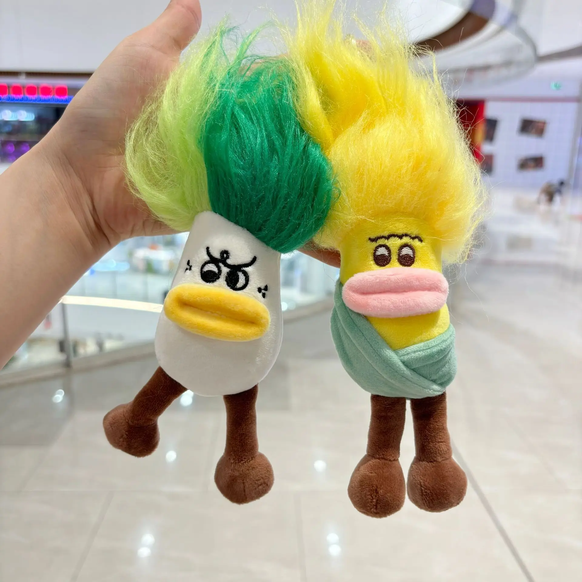 new cute Cartoon expression vegetable doll keychain creative plush long haired radish eggplant corn pendant doll bag accessories
