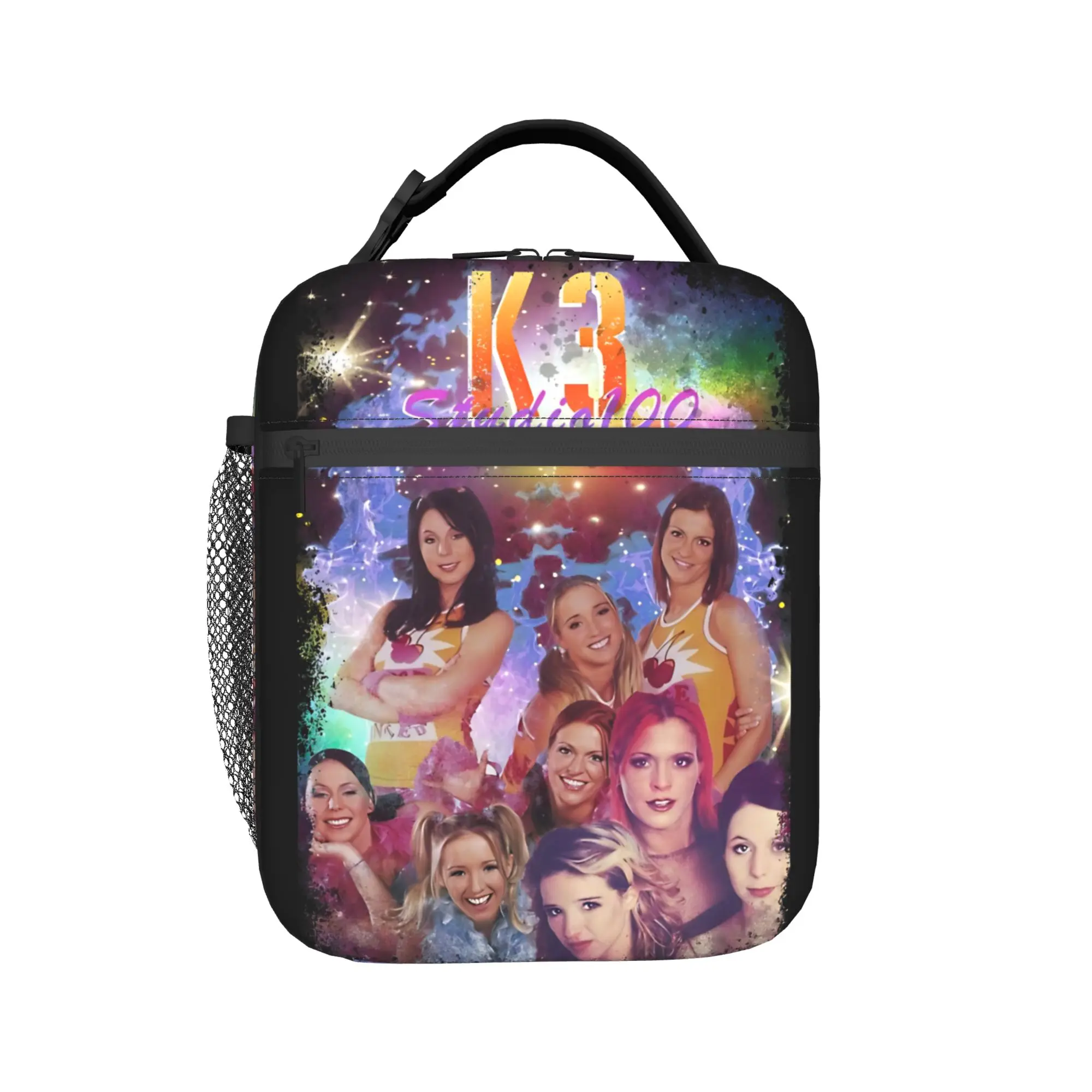 K3 Studio100 Girl Group Lunch Bag  Casual Lunch Box For Unisex Outdoor Portable Cooler Bag Oxford Print Thermal Tote Handbags
