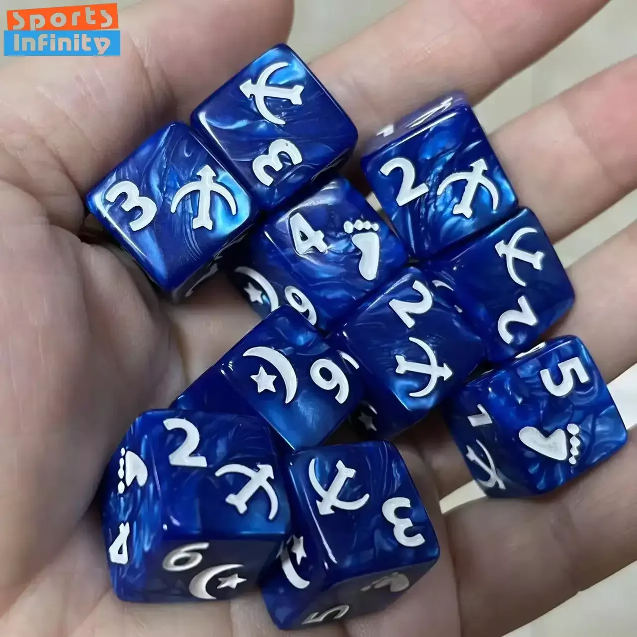 Juego de dados poliédricos D6 para Dnd, TRPG, RPG, Cthulhu, COC, dados de mesa, juego de mesa, juego de dados, número, juego de dados, 16mm, 10