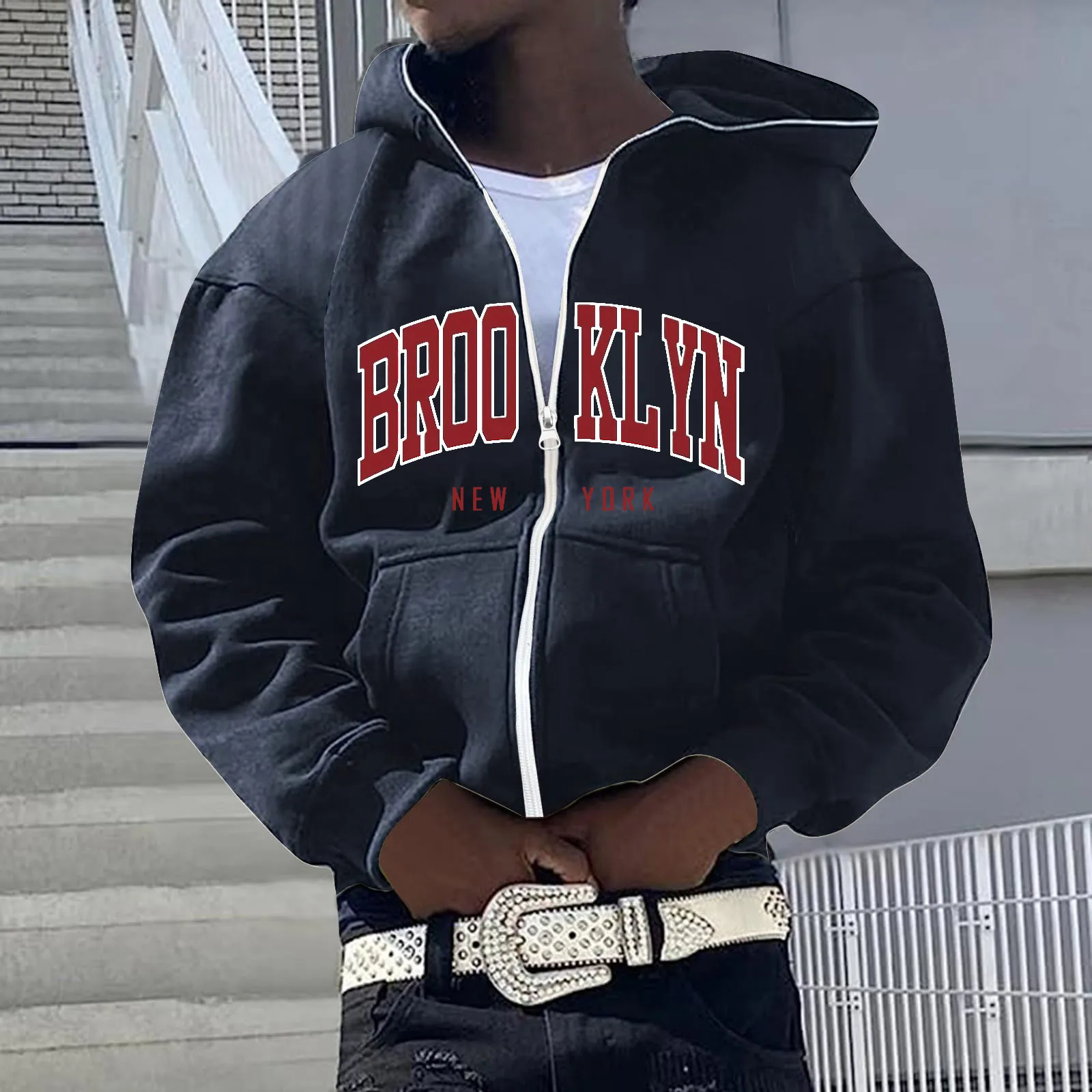 

Letter Print Casual Hooded Sweatshirts Men Vintage Simple Streetwear Coats Female Harajuku Loose Aesthetic Zip Up Hoodies