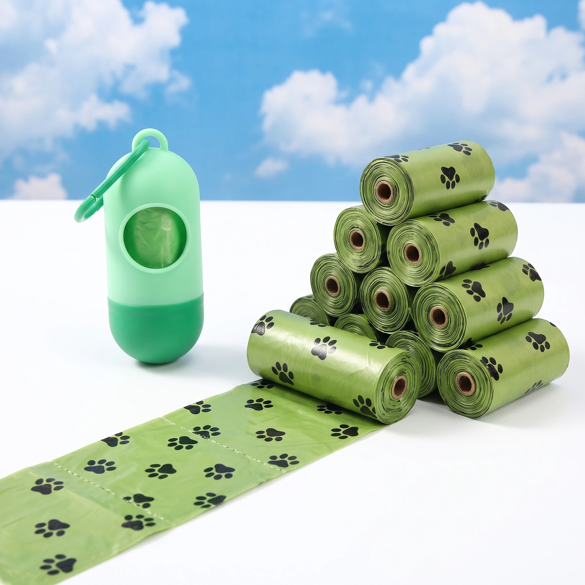 Biodegradable Compostable Dog Poop Bags Thickened Heavy Duty Portable Travel Disposable Clean Eco Friendly Outdoor Pet Supplies