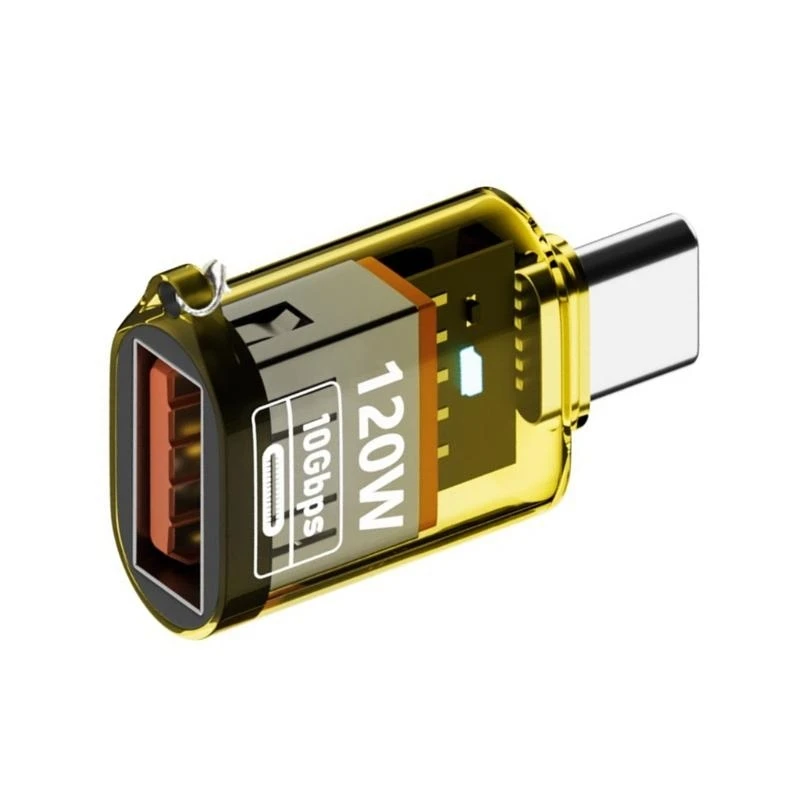W89C Type-C ~ USB 라이트 지원 120W 충전 10Gbps 데이터 전송 USB C Extender Clear Shell OTG 어댑터가있는 컨버터