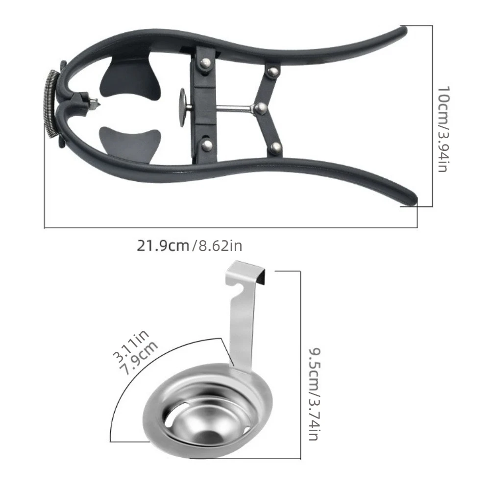 Handmatige eieropener 304 roestvrij staal 3-in-1 eierscheider Quick Release eierschaal cracker eierschaalsnijder bakgereedschap