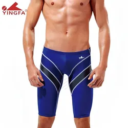 Yingfa FINA Men's Professional Racing Swimming Trunks Chlorine Resistant Fabric High Elasticity Knee Length Swimming Jammer