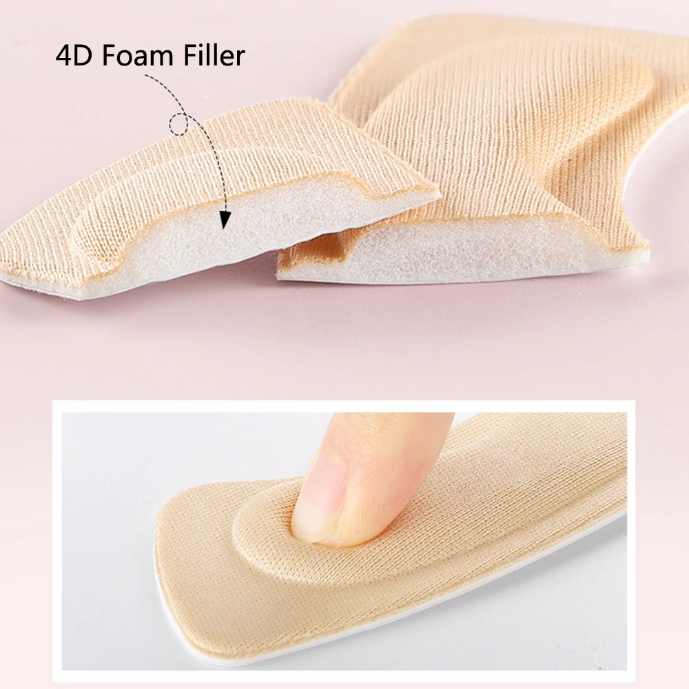4 Paar Fersenschutz für Damenschuhe, Größenreduzierer, Füllkissen, Polsterung für High Heels, Futtereinsatz, Fersenschmerzlinderung, Schuhpolster – Detail 4