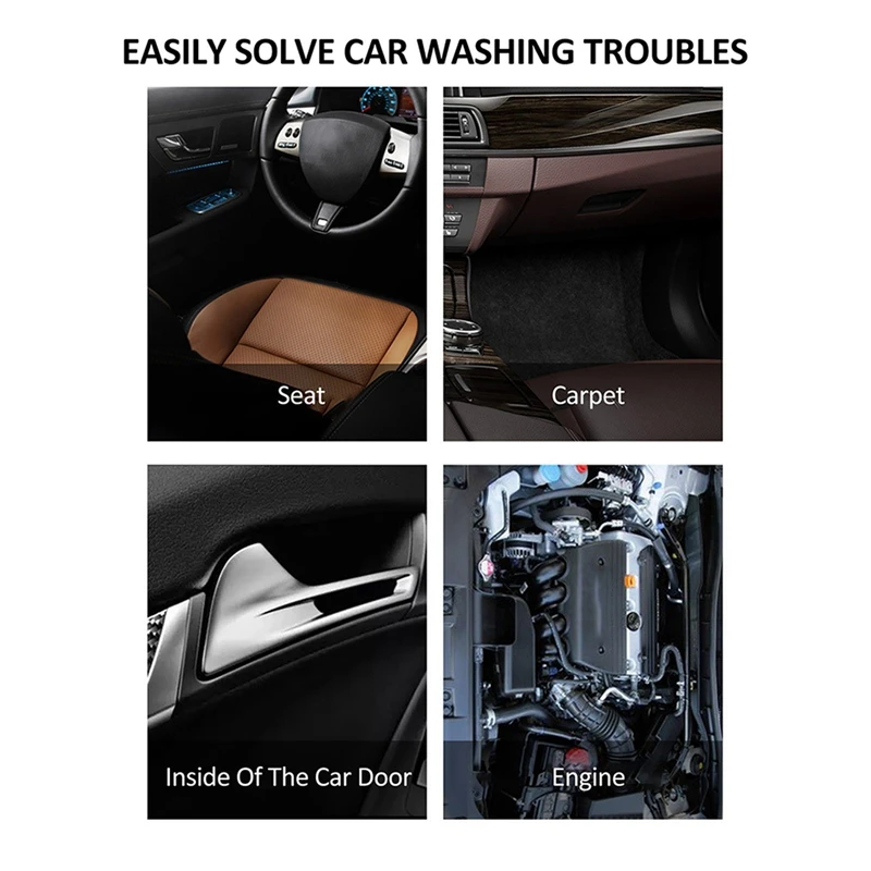 High-Pressure Foam Wash Sprayer With 1000ML Bottle Handheld Car Interior Cleaning Tool Black For Seat Carpet Roof Dashboard