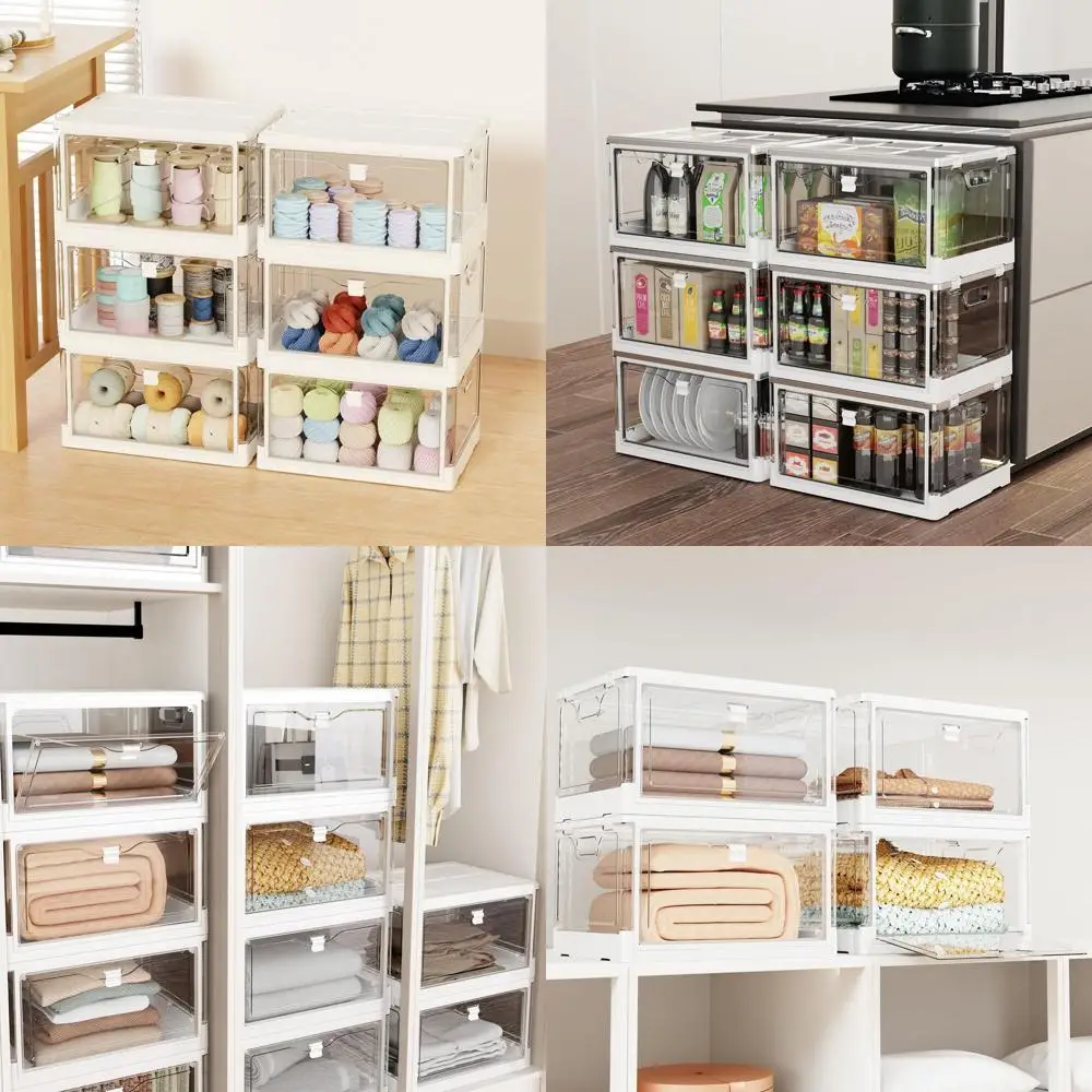 

Collapsible 24-Quart Storage Bins, 3-Pack, Ideal for Home Organization in Rooms and Closets