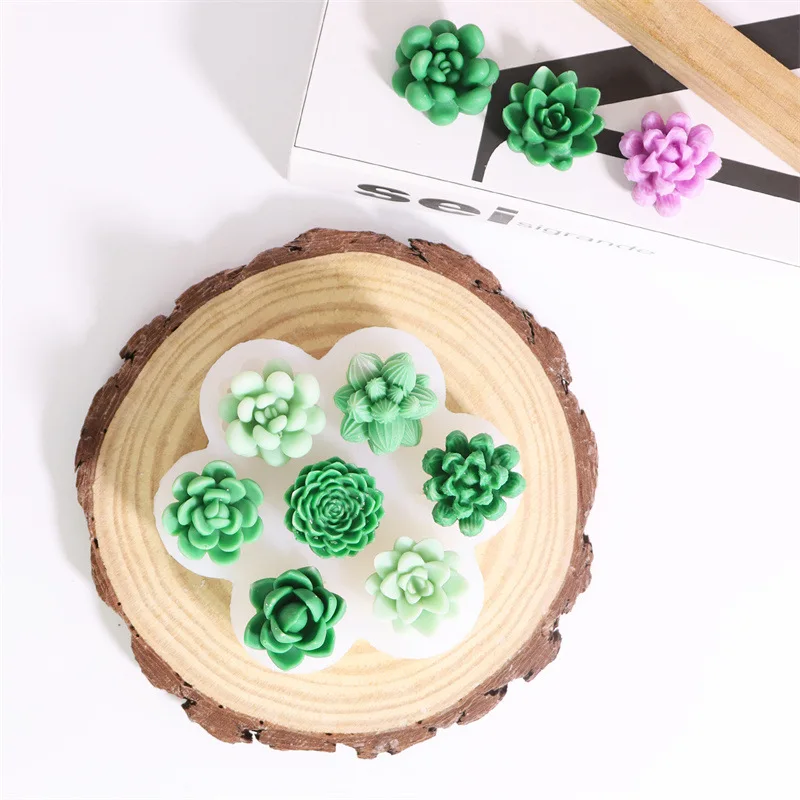 

2pcs 7-in-1 Silicone Mold for Succulent & Flower Arrangement - DIY Candle, Soap, Plaster