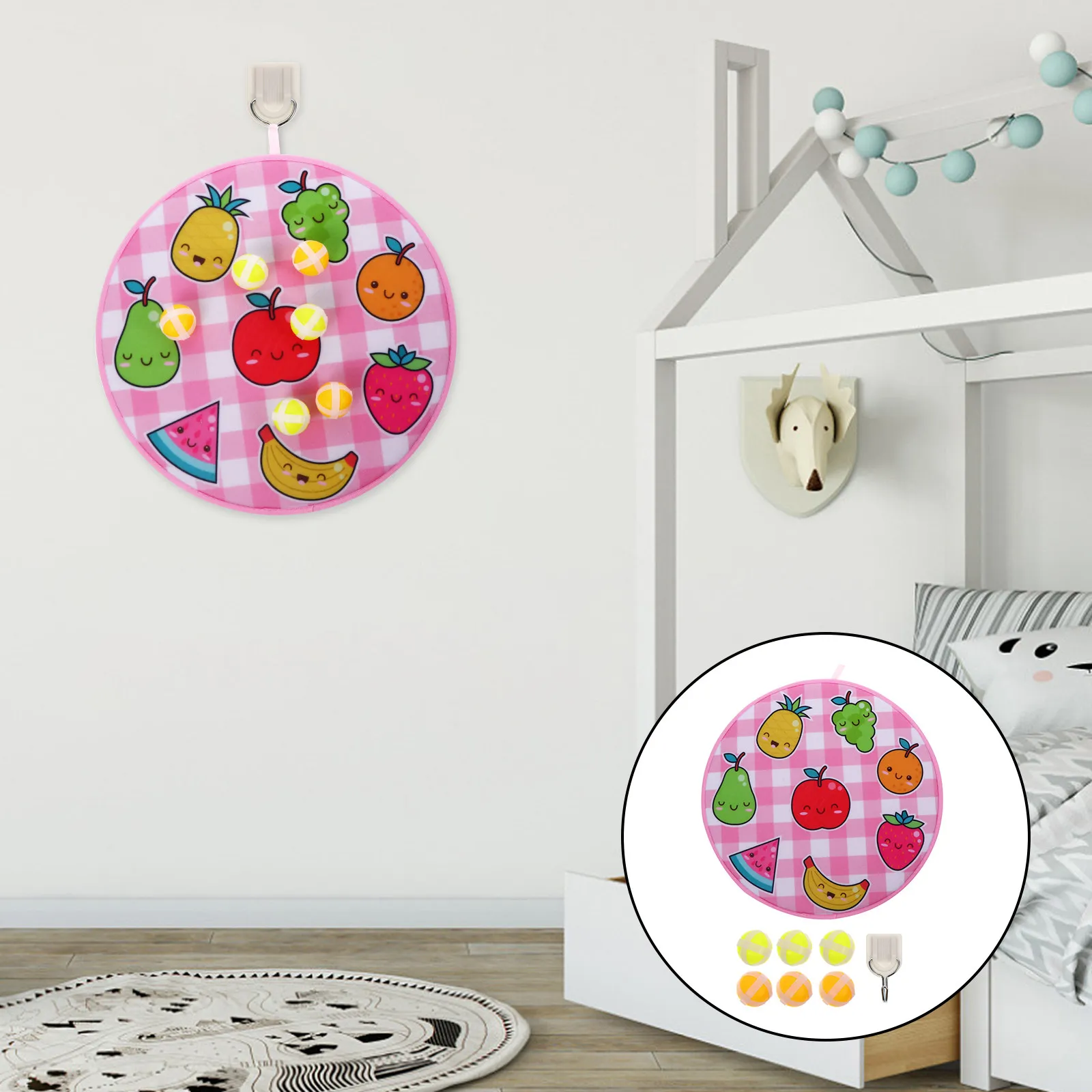 

1Set Sticky Dart Ball Target Board Double Sided Fabric Interactive Game for Living Room Kids Bedroom Multi Scene Use Educational