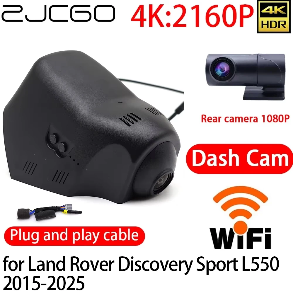 

ZJCGO 4K Car DVR Dash Cam Wifi Front Rear Camera 24h Monitor for Land Rover Discovery Sport L550 2015-2025 Video Recorder