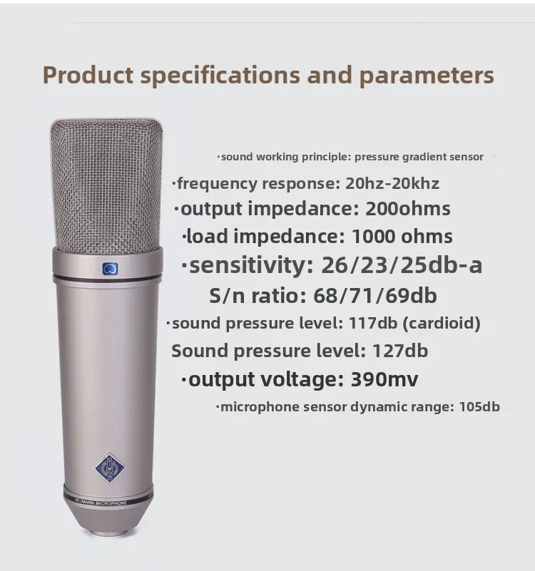 Professional Large Diaphragm Condenser Microphone Zero Sound Loss Experience Used For Podcasts And Karaoke