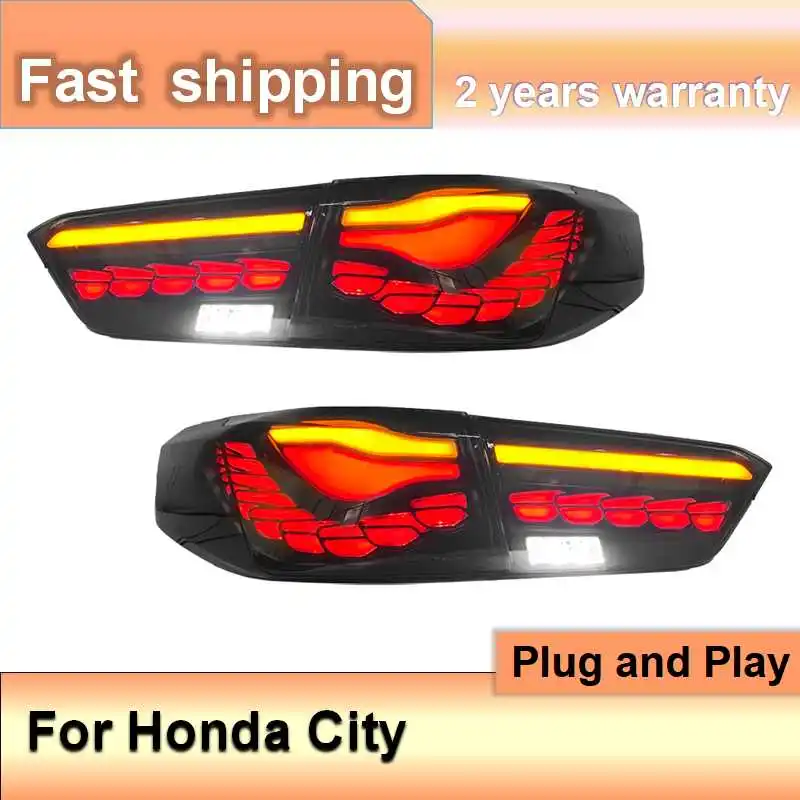 Car Styling for Honda City Tail Lamp 2021-2023 City Tail Light DRL+Turn Signal+Brake+Fog+Reversing