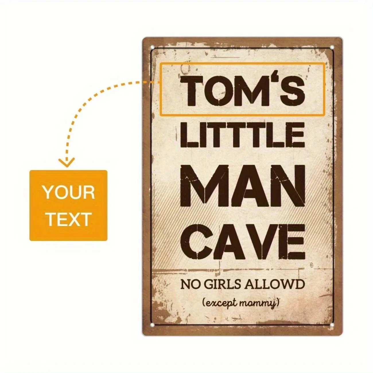 Custom Metal Sign Personalized With Your Text, 