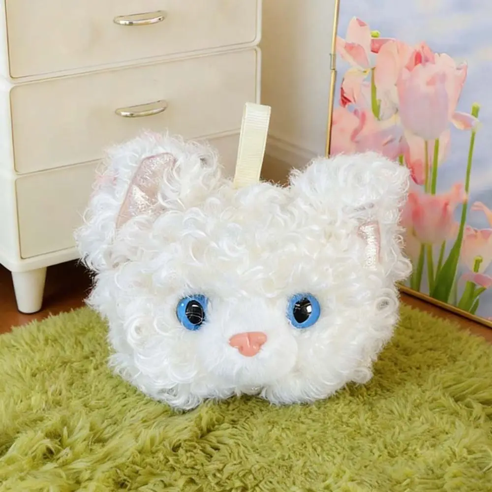 Fluffy Hanging Accessory Curly Fur Cat Key Chain Mini Cute Kitten Key Ring Faux Fur Lightweight Bag Pendant Gift