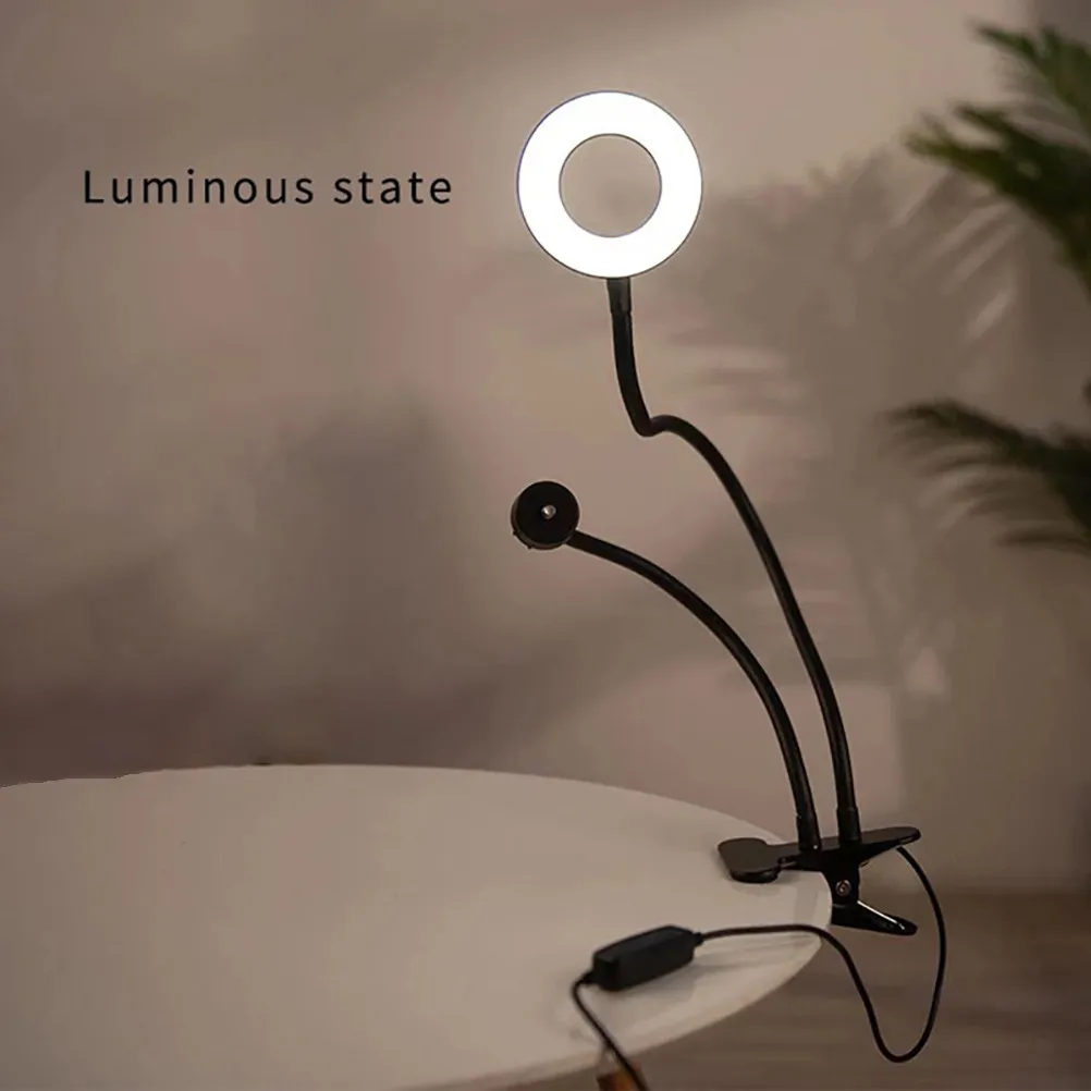 1Pcs Clip Fill Lamp Adjustable 360 Degree Rotation USB Powered Selfie LED Desk Beauty Light Supplemental Ring Lamp