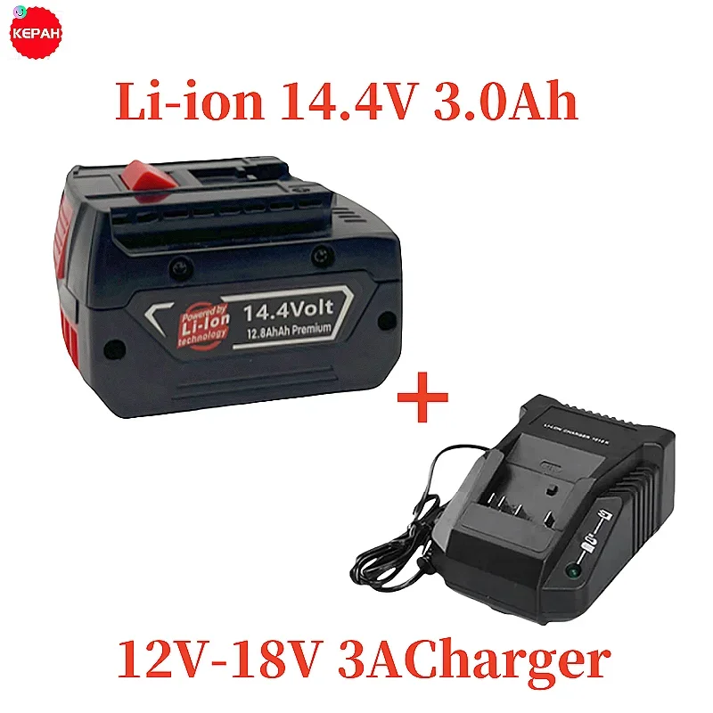 14.4V 3000mAh rechargeable lithium battery suitable for Bosch GBH GDR GSR 1080 DDS180 BAT614G BAT607 BAT607G electric drill