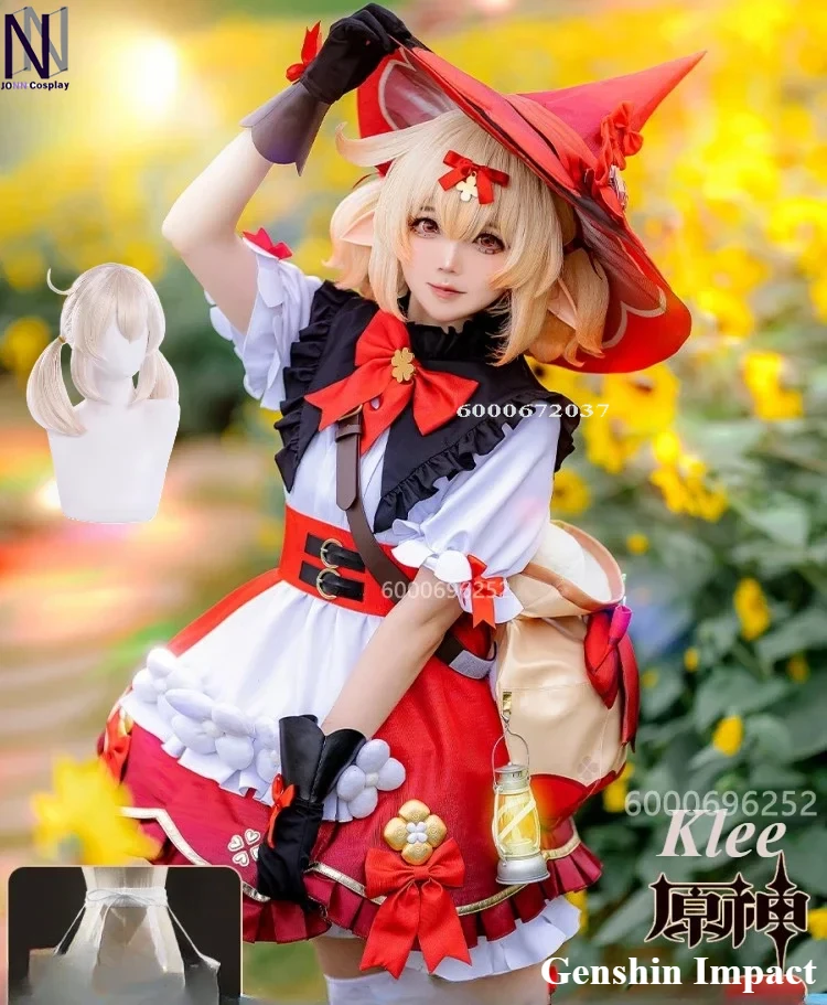 Genshin Impact Game Witch Klee Cosplay Costume Candle Witch Clothing Suit Adult Children Halloween Carnival Cosplay Party Outfit