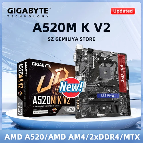 Imagen 1 del producto Placa base GIGABYTE A520M A520M K V2 placa base AM4 DDR4 Micro-ATX M.2 NVMe compatible con Ryzen 5 5600G Ryzen 5 5700G 3800 cpu nuevo