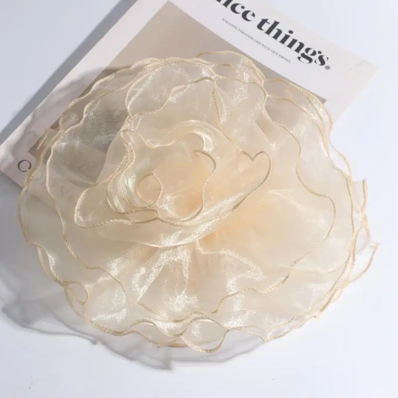 بروش قماش زهري مستوحى من كاميليا؛ مقاس 28 سم للنساء؛ مثالي للفساتين والقمصان وحفلات الزفاف #3