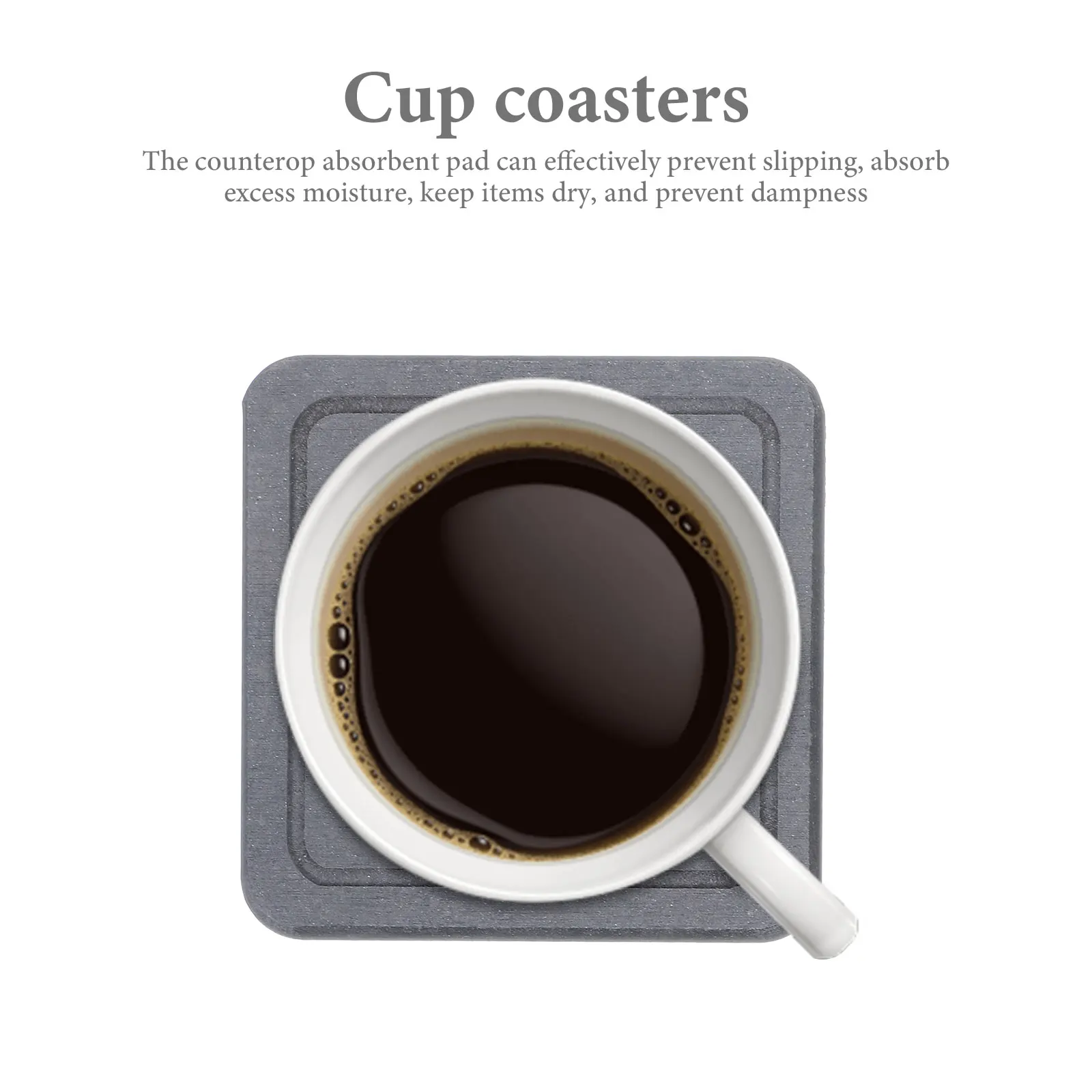 

4pcs Diatom Mud Flowerpot Mats Absorbent Coasters 10x10 Square Deep Gray Bathroom Kitchen Water Resistant Practical Storage